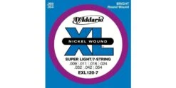 D'Addario EXL120-7 Nickel Wound, 7-String, Super Light, 9-54
