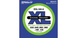 D'Addario EXL165-6 Nickel Wound 6-String Bass, Long Scale
