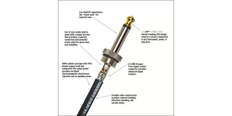 D'Addario PW-AMSG-30 American Stage Instrument Cable, 30 Feet - Image 2