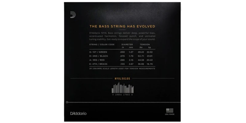 D'Addario NYXL50105 Set Long Scale Bass Strings Medium 50-105 - Image 2