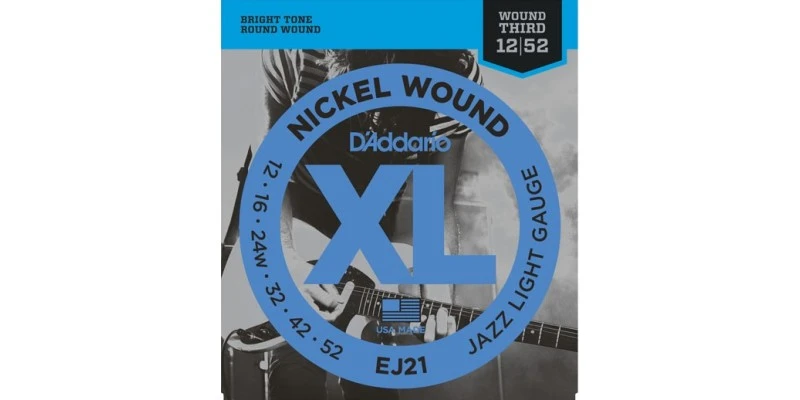 D'Addario EJ21 Nickel Wound Jazz Wound 3rd 12-52 Light