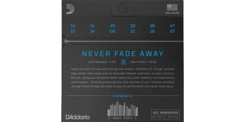 D'Addario XTAPB1047-12 XT Phosphor Bronze 12-String Acoustic Guitar Strings Light 10-47 - Image 2