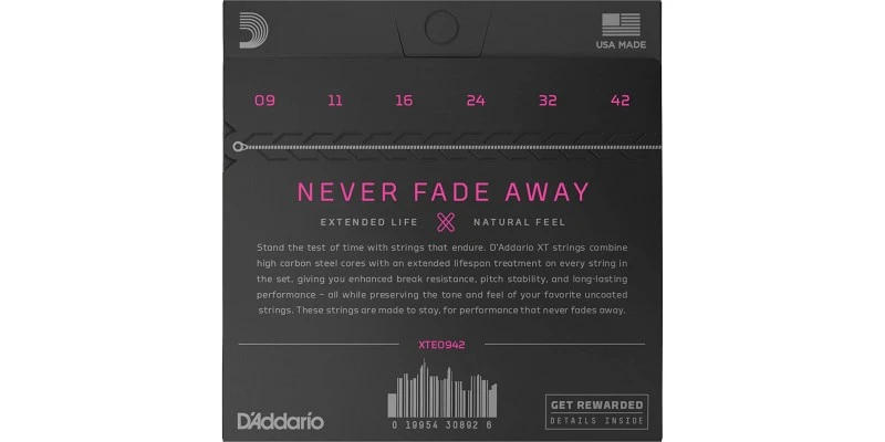 D'Addario XTE0942 XT Electric Nickel Plated Steel Super Light 9-42 - Image 2