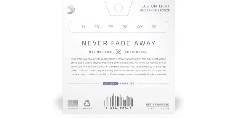 D'Addario XSAPB1152 XS Phosphor Bronze Acoustic Guitar Strings Custom Light 11-52 - Image 3