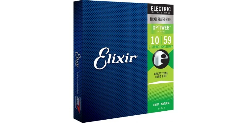 Elixir OPTIWEB 7 String Light/Heavy Electric Guitar Strings 10-59 - Image 2
