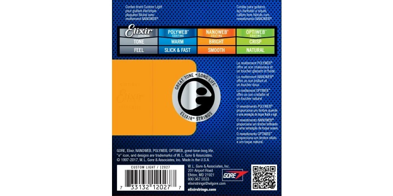 Elixir Electric Guitar Strings With NANOWEB Coating 9-46 - Image 2