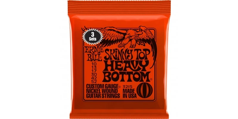 Ernie Ball Skinny Top Heavy Bottom Slinky Electric Guitar Strings 10-52 Gauge 3 Pack