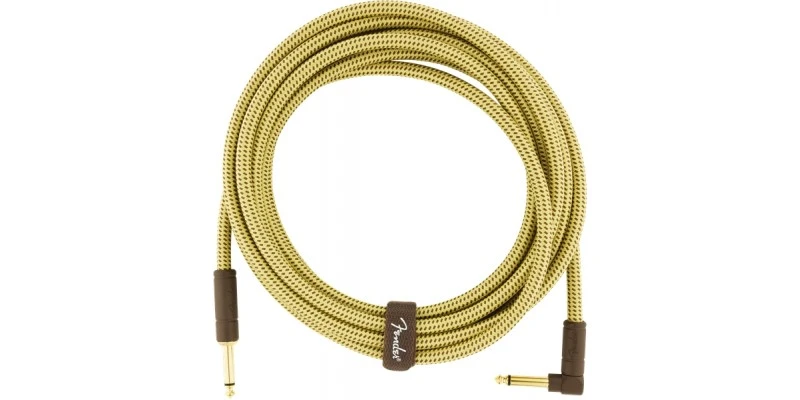 Fender Deluxe Series Instrument Cable 15 Foot Straight/Angle Tweed - Image 2