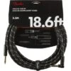Fender Deluxe Series Instrument Cable 18.6 Foot Straight/Angle Black Tweed