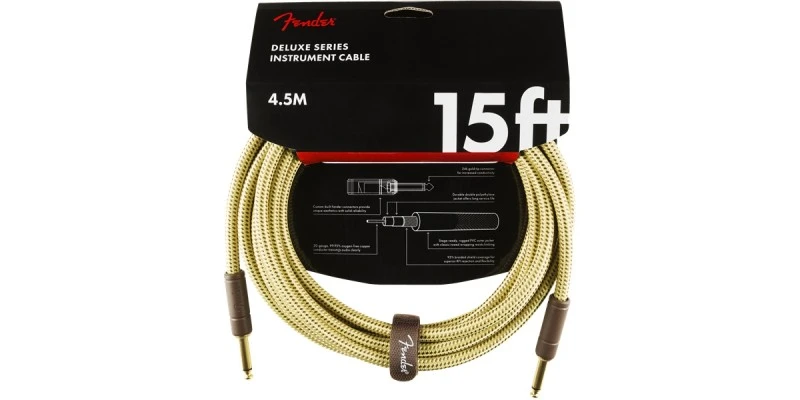 Fender Deluxe Series Instrument Cable 15 Foot Tweed