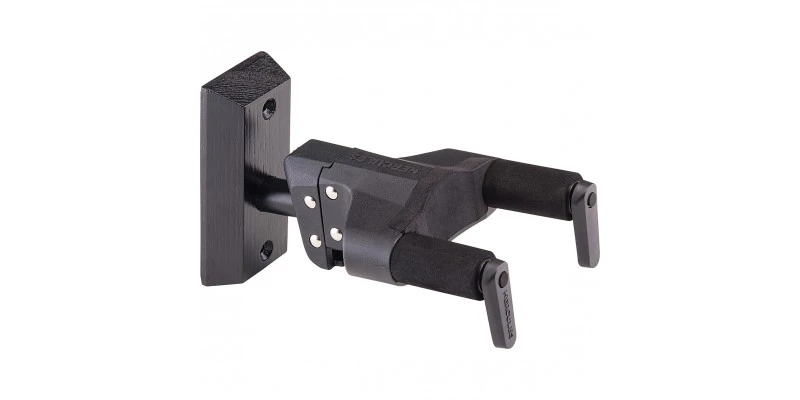 Hercules GSP38WBK Plus Guitar Wall Hanger Black Wood Base Short Arm