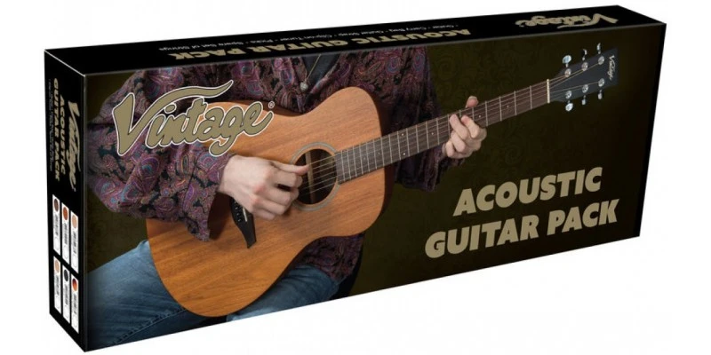 Vintage V300 Acoustic Guitar Starter Package Natural - Image 2